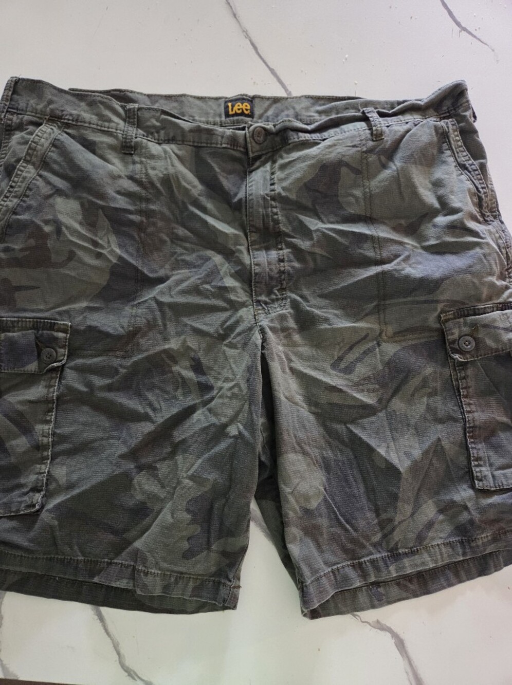 Lee Men's Camouflage Cargo Shorts in Olive Green